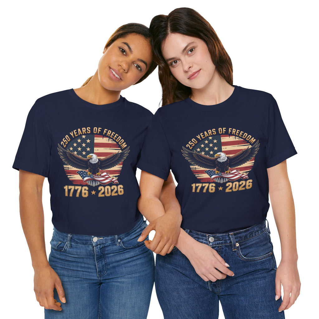 Patriotic T-Shirt - 250 Years of Freedom Eagle 1776–2026