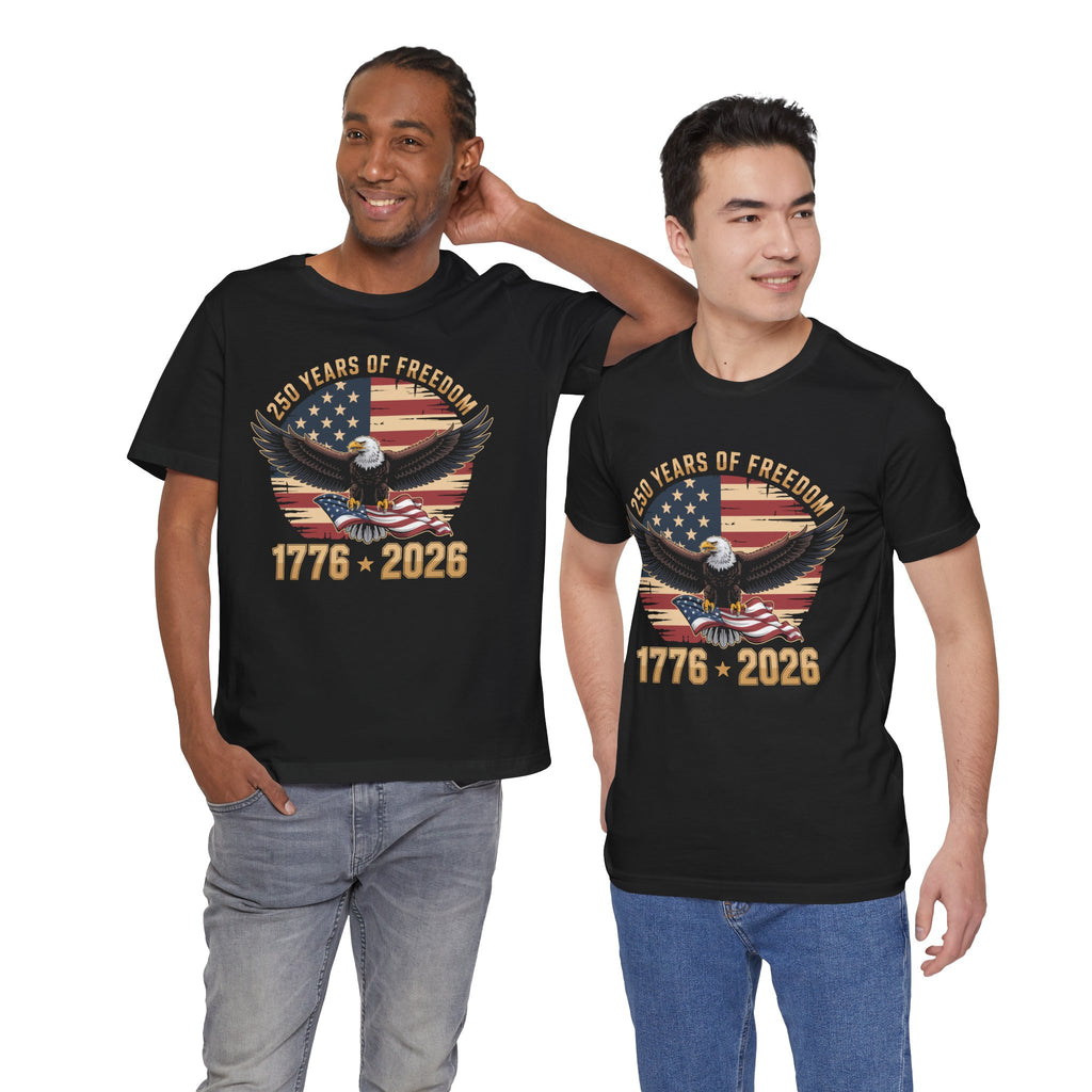 Patriotic T-Shirt - 250 Years of Freedom Eagle 1776–2026