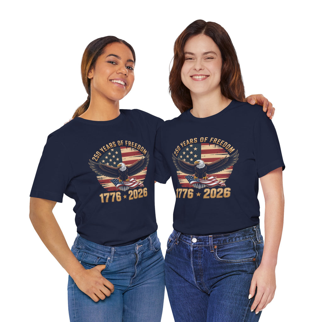 Patriotic T-Shirt - 250 Years of Freedom Eagle 1776–2026