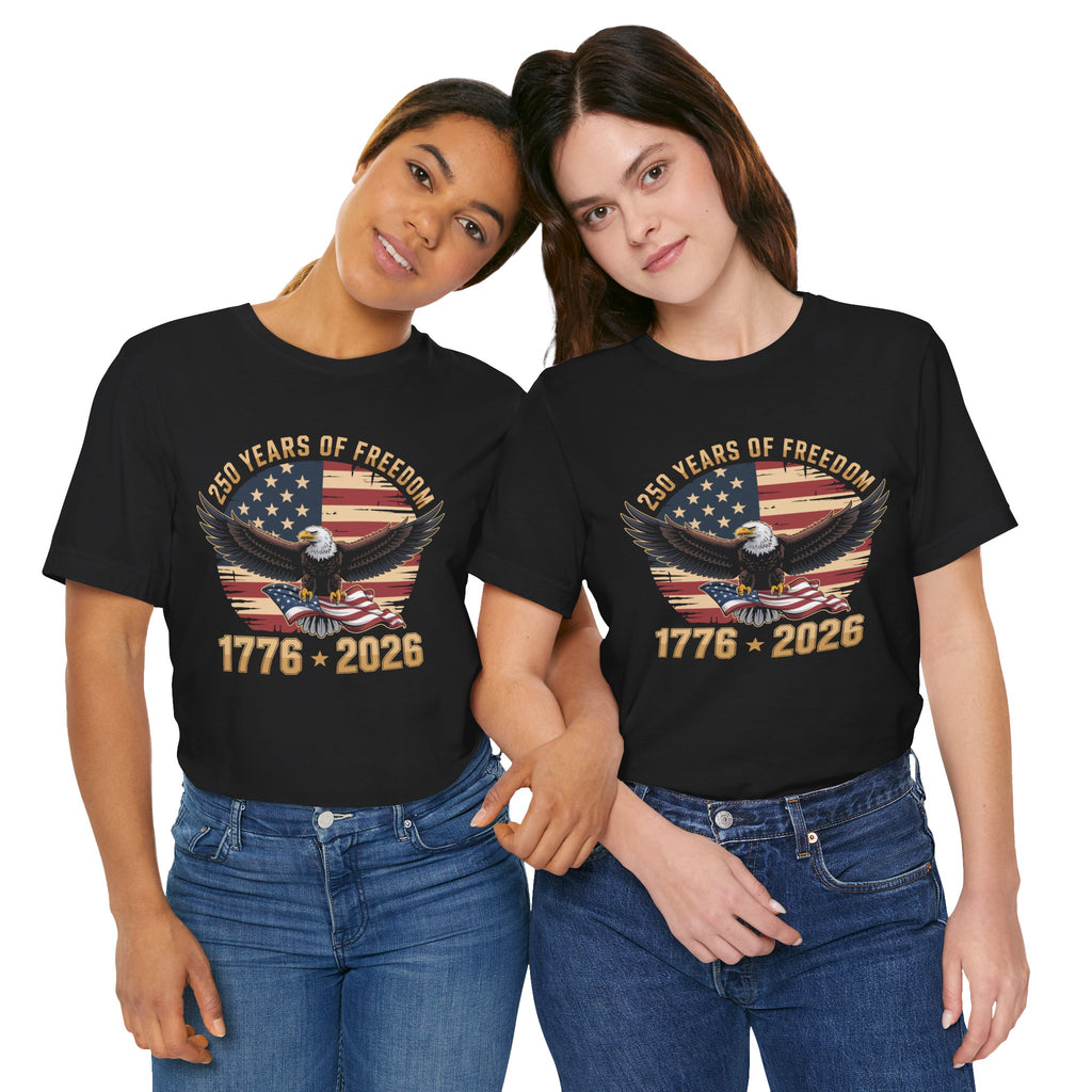 Patriotic T-Shirt - 250 Years of Freedom Eagle 1776–2026